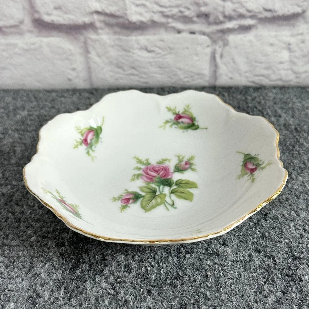 VTG MW Japan Porcelain Dessert Bowl Wild Rose 5.5